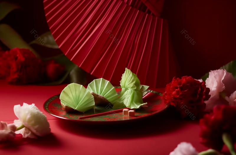 春节美食系列花开富贵,面食点心福袋、麦穗蒸饺和桂花酒静物,高清,摄影图,摄影图片,图片大全,摄影图免费下载